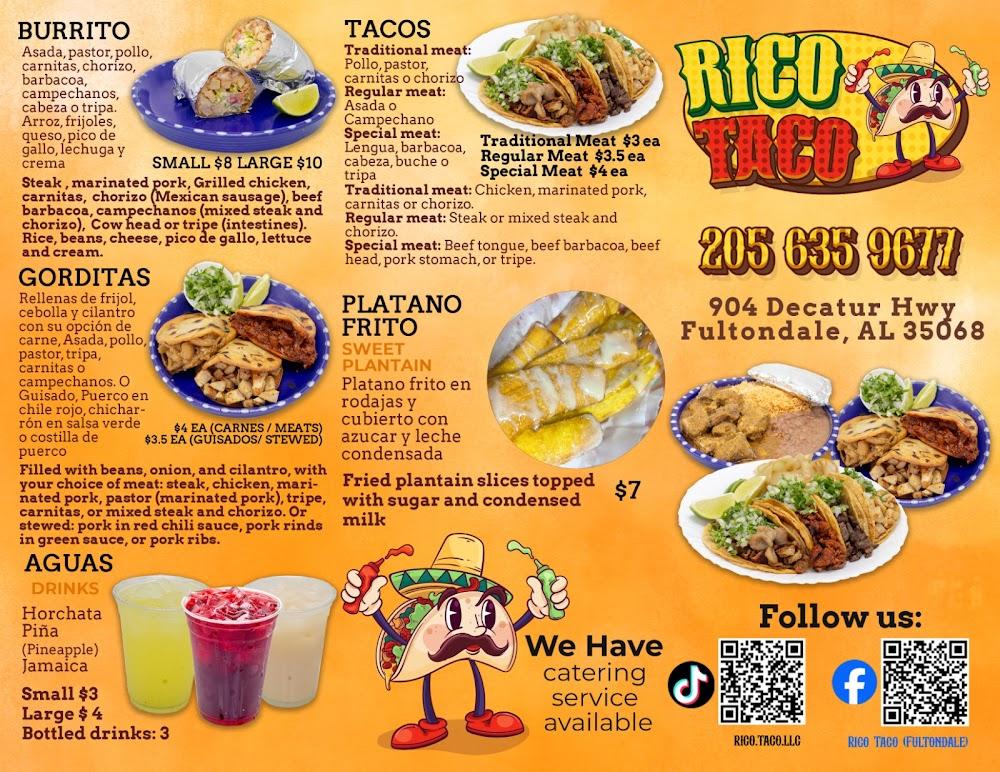 Rico Taco LLC (Food Truck) Menu image 1